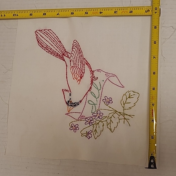 Vintage Hand Stitched Illinois State Bird & Flower - Picture 12 of 16